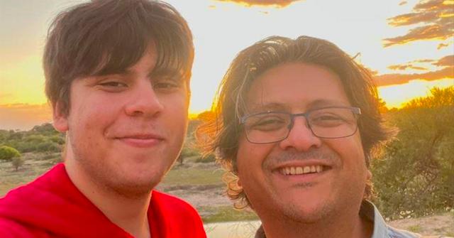 Shahzada Dawood and his teenage son, Suleman.