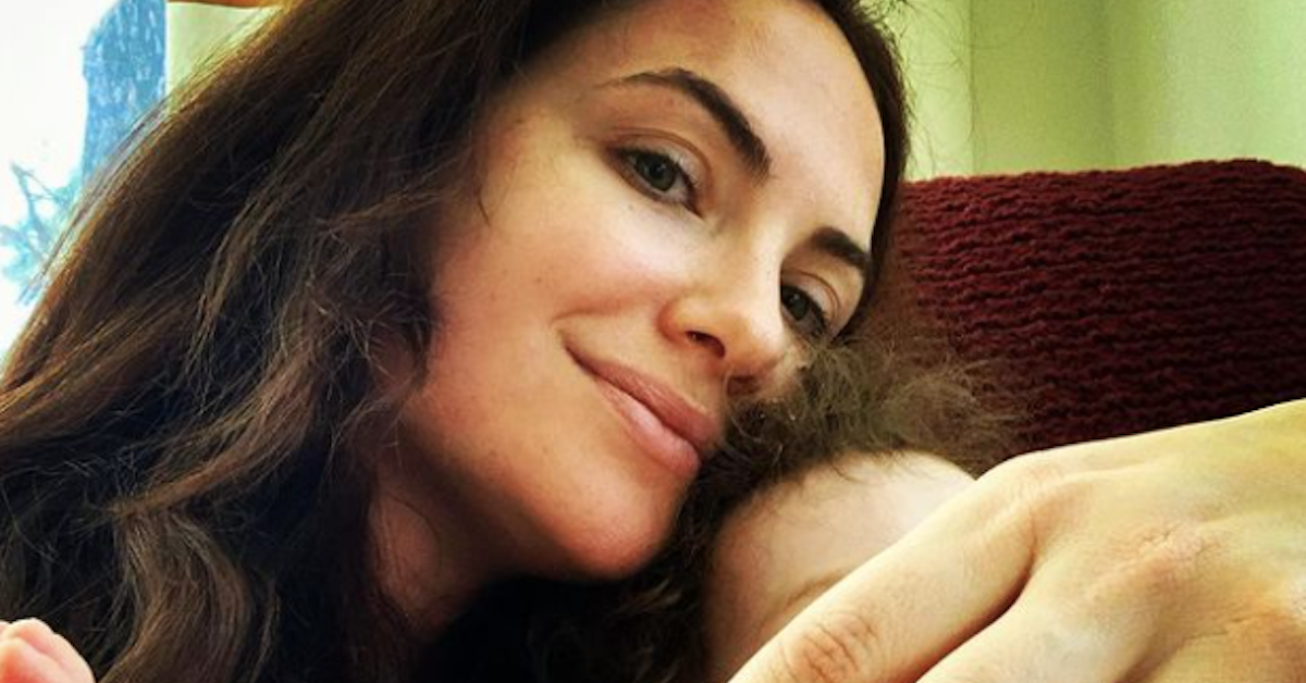 Kate Siegel with child