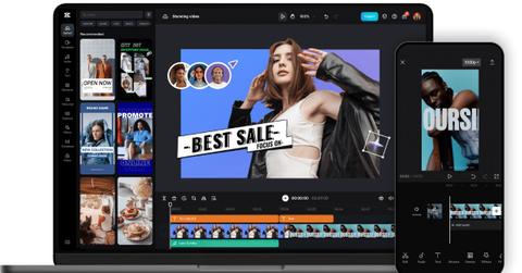 A CapCut display screen on a laptop.
