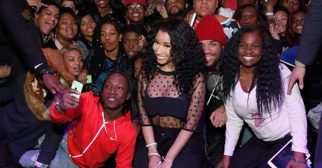 Nicki Minaj pictured with fans