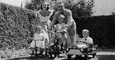 Georgiana Young, Ricardo Montalbán, and three of their kids