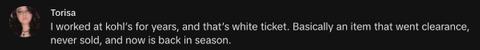 Screenshot of comment under Kohl's Black Friday price scam TikTok
