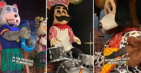 Chuck E Cheese destroying animatronics