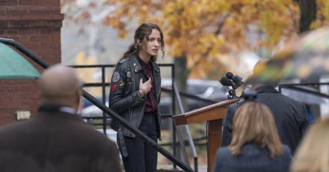 Sarah Cooper giving an interview in front of press on  'The Republic of Sarah'.