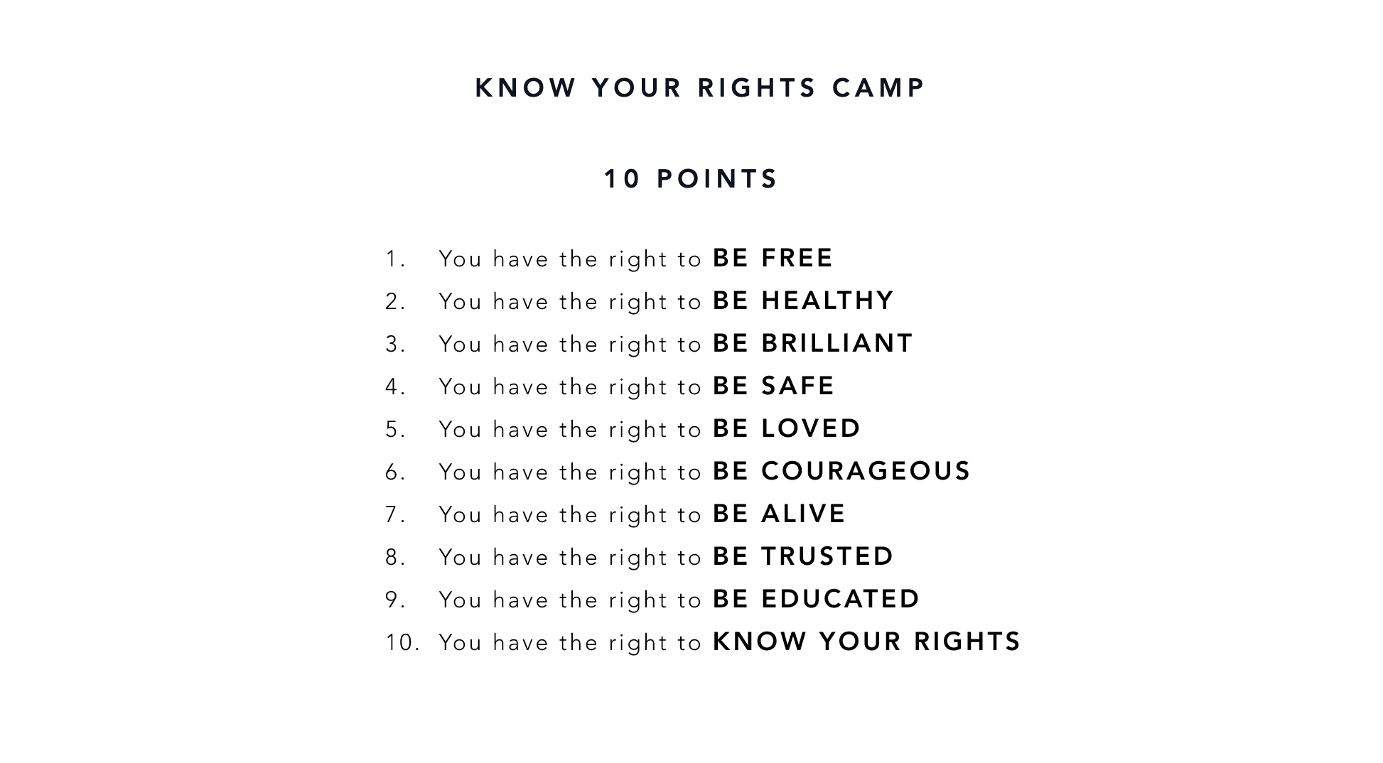 تعرف على مخيم حقوقك 10 نقاط يجب تذكرها دائمًا