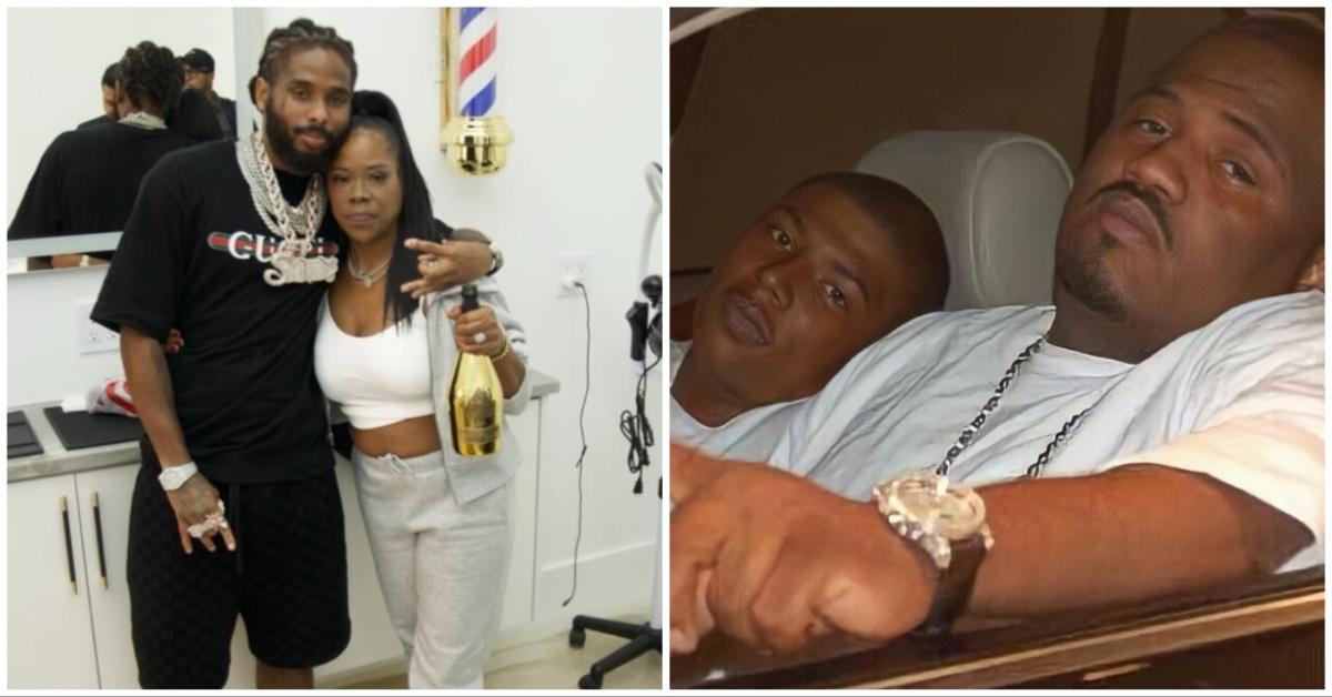 Pooh Shiesty poses with his mom, Gladys Baines; Pooh Shiesty with his dad, Lontrell Williams, Sr. 