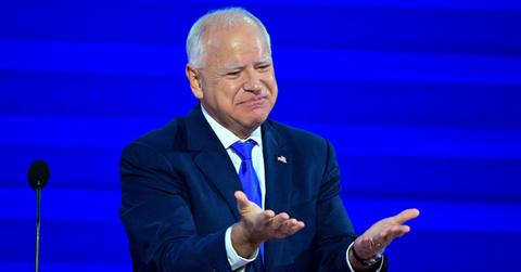 Tim Walz speaking at the 2024 DNC.