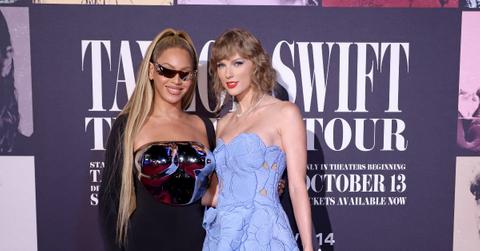 Beyoncé and Taylor Swift at the "Taylor Swift: The Eras Tour" movie premiere