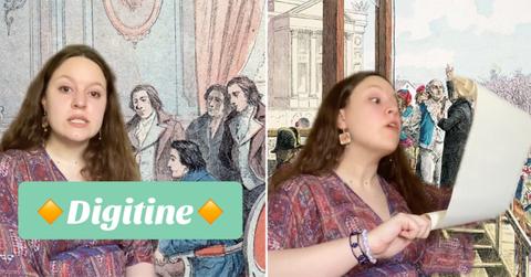 A woman invoking the French Revolution to call for a Digitine.