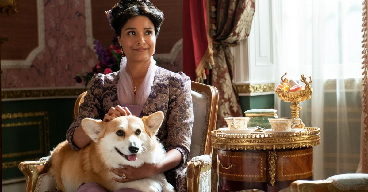 Mary Sharma (Shelley Conn) and Newton the Corgi