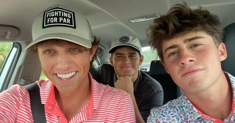 Grant Horvat and Garrett Clark in a car