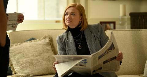 Shiv reading a newspaper in 'Succession' Season 4