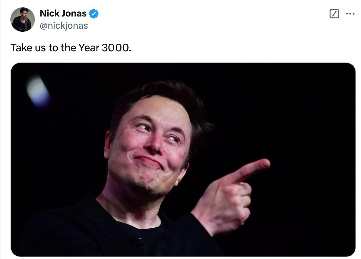 Nick Jonas shared a supportive comment about Elon Musk on X.