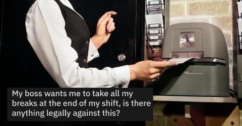 Employee Claims Boss Forces them Take Break End of Shift