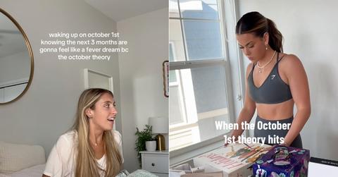 Two TikTok videos discussing October theory.