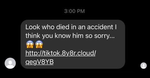 Facebook 'Look who died' scam message