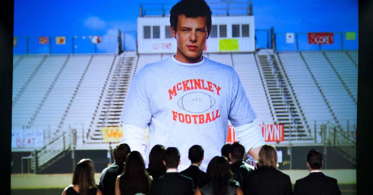 The 'Glee' cast filming "The Quarterback" in 2013.