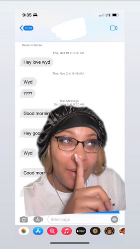 A woman's screenshotted texts from her ex