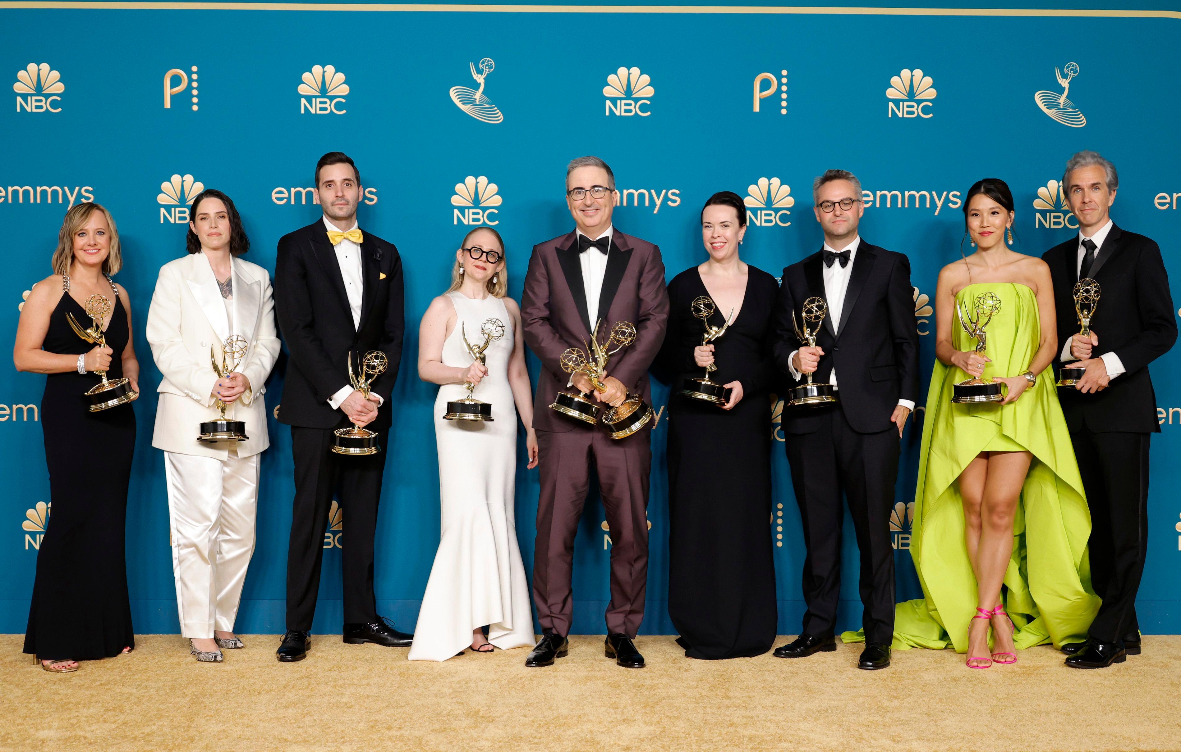 John Oliver and his team at the 74th Primetime Emmy Awards.