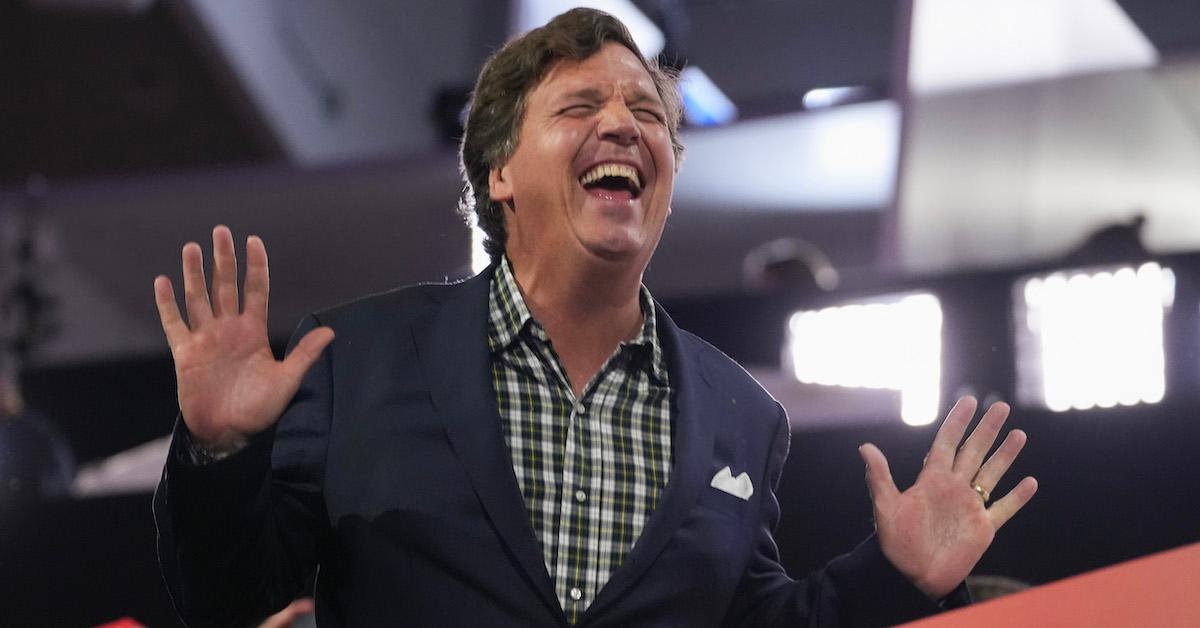 Tucker Carlson at the first day of the Republican National Convention at the Fiserv Forum on July 15, 2024 in Milwaukee, Wisc.