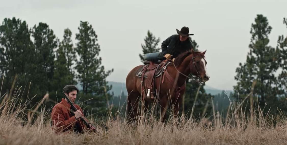 Wes Bentley as Jamie Dutton and Kevin Costner as John Dutton in 'Yellowstone'