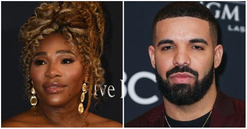 (l-r): Serena Williams and Drake