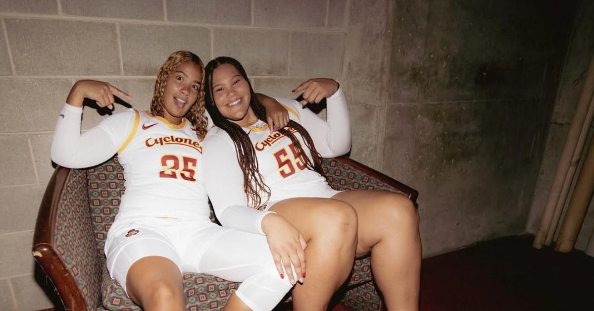 (l-r): Audi Crooks's teammate and Audi Crooks