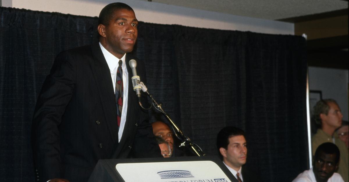 Magic Johnson on Nov. 7, 1991