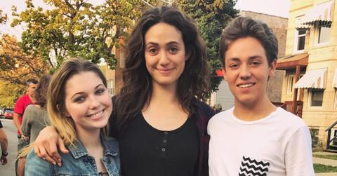 (l-r): Sammi Hanratty as Kassidi, Emmy Rossum as Fiona Gallagher, and Ethan Cutosky as Carl Gallagher