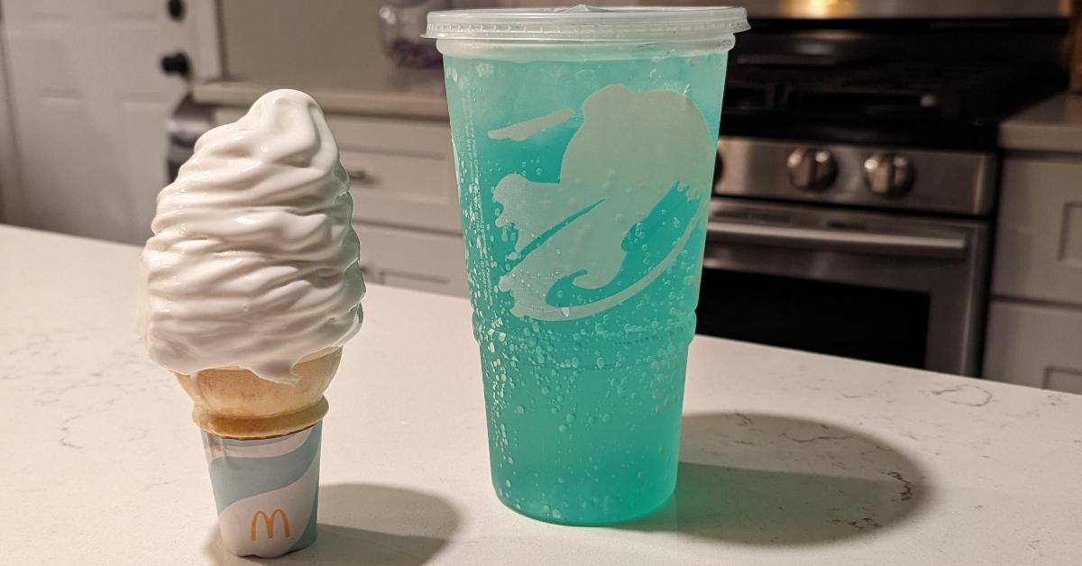 McDonald's vanilla ice cream and Baja Blast