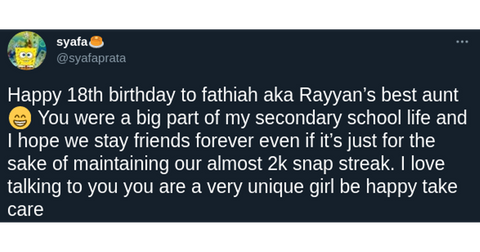 Snapchat streak tweet