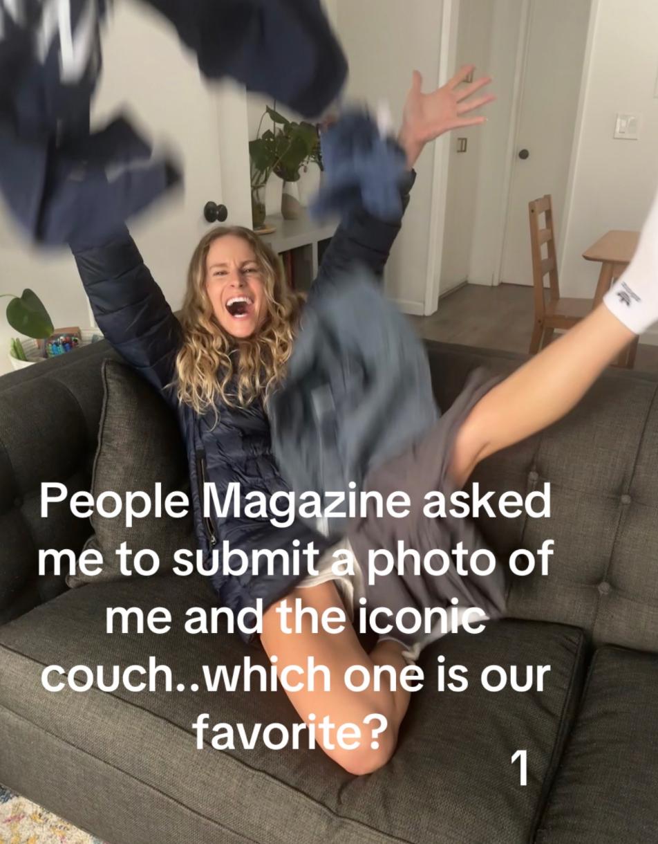 Woman who thinks gray couch is blue on TikTok gets contacted by 'People',