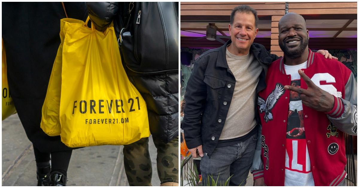 (l-r): A Forever 21 shopper, Jamie Salter, and Shaquille O'Neal