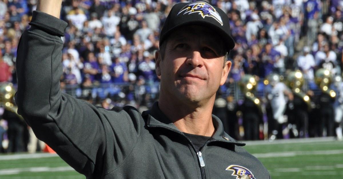 Baltimore Ravens head coach, John Harbaugh, celebrating Veterans Day.