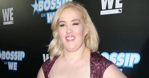 Mama June in a maroon dress at the Bossip Best Dressed List Event in 2018