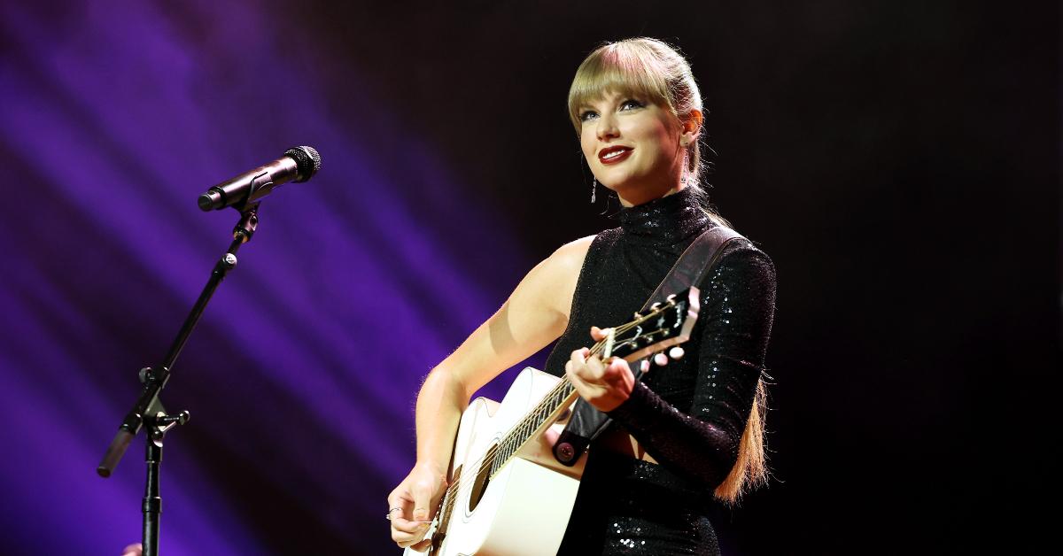 Taylor Swift performing at the NSAI 2022 Nashville Songwriter Awards.