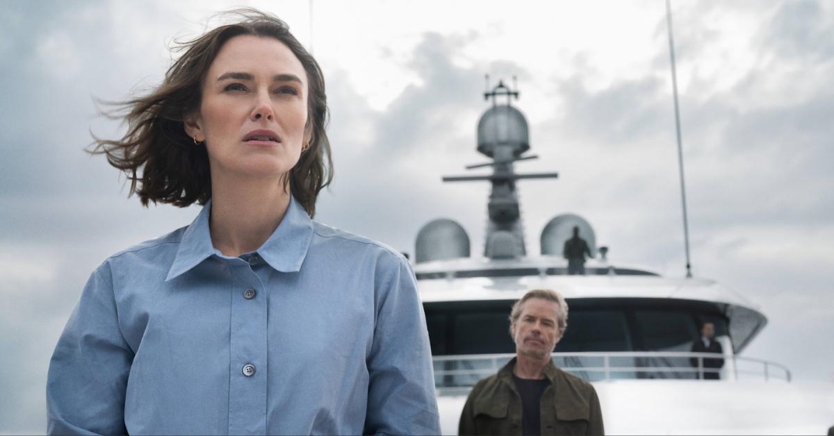 Keira Knightley and Guy Pearce in "The Woman In Cabin 10."
