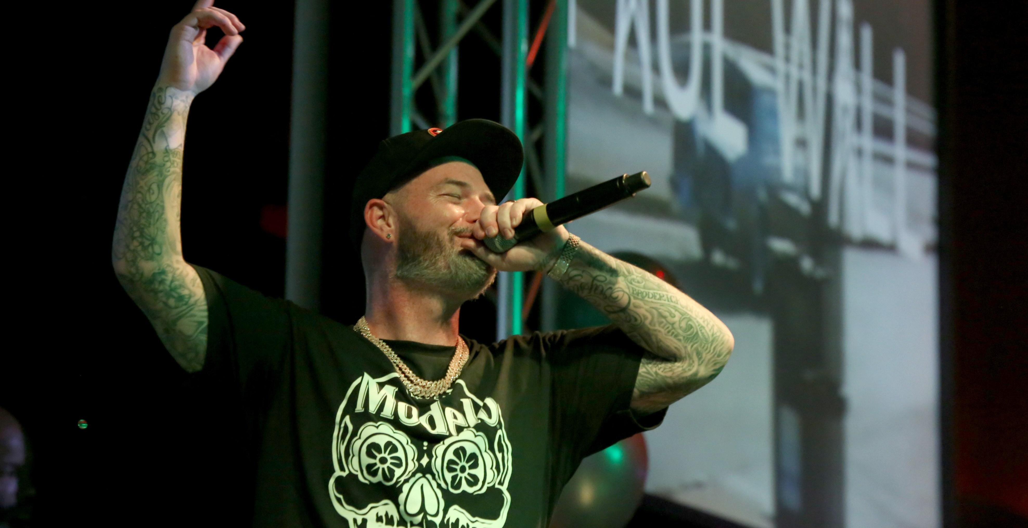 Paul Wall performs duringthe Culture & Cannabis event at Sapphire Las Vegas Gentlemen’s Club on Feb. 4, 2022 