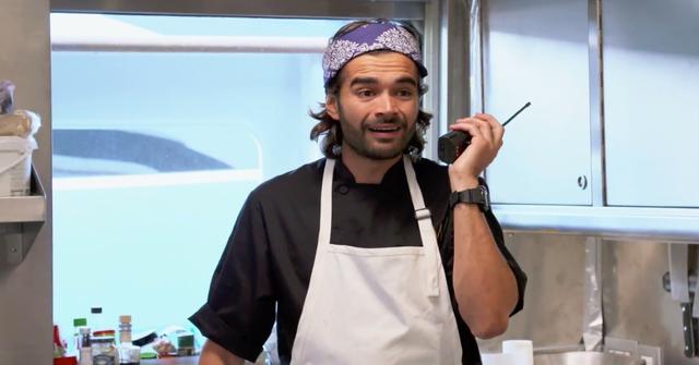 Chef Kiko back on the yacht preparing dinner.