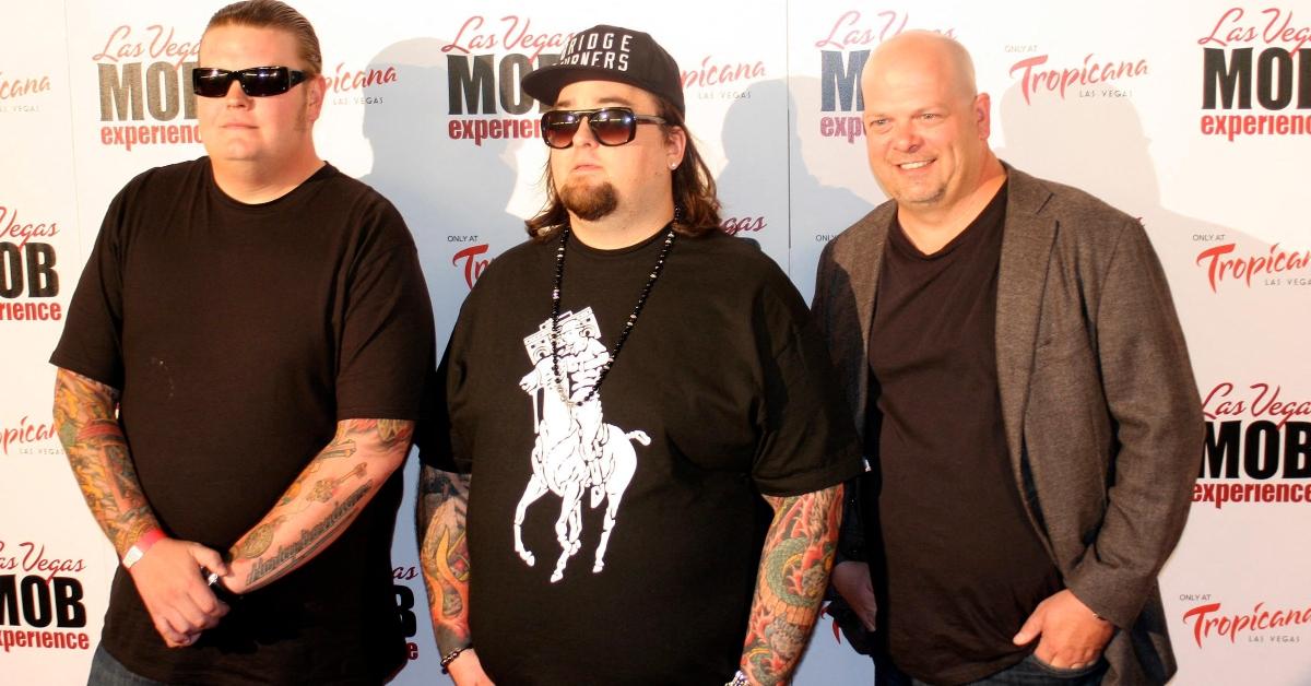 Corey Harrison, Chumlee, and Rick Harrison at the Mob Experience premiere in Las Vegas in 2011.