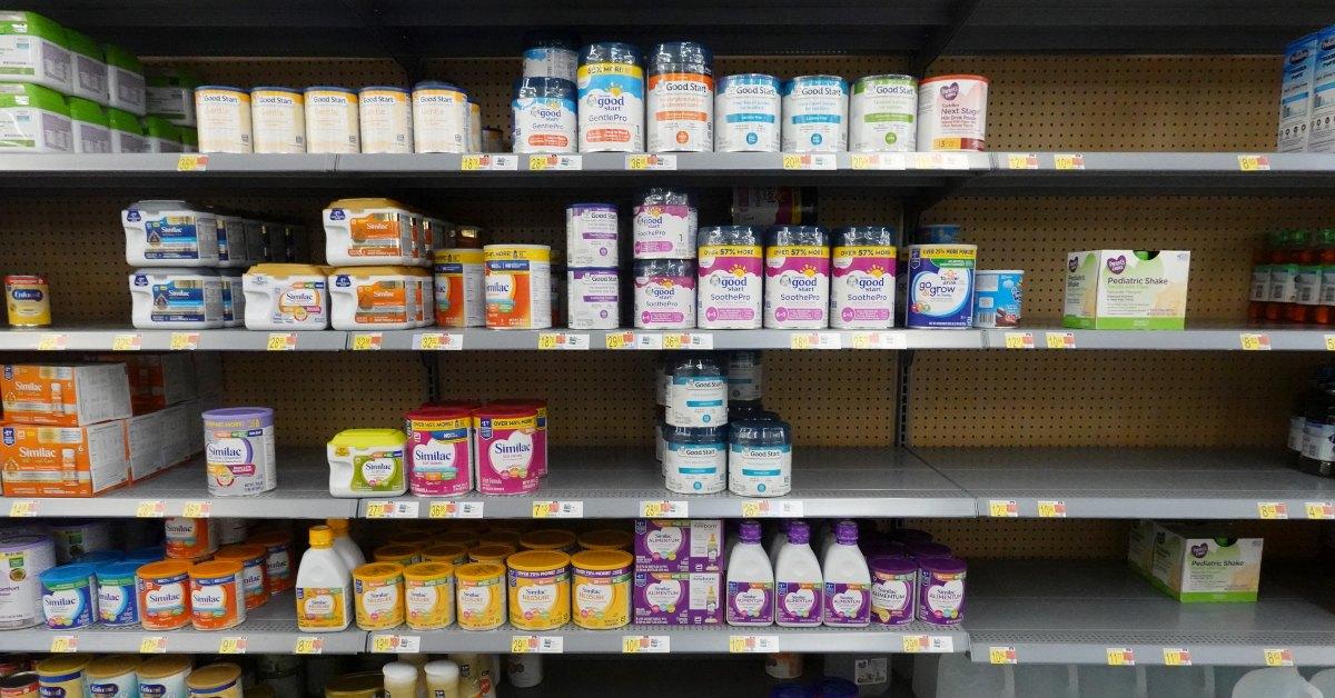 Shelves with baby formula