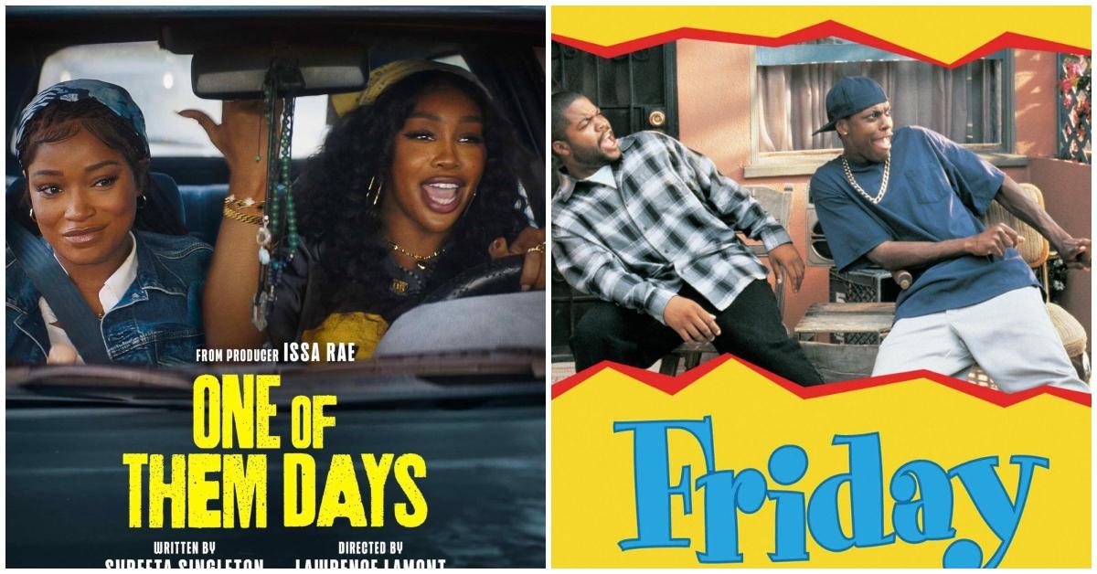 (l-r): 'One of Them Days' movie poster; 'Friday' movie poster