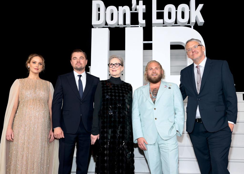 Jennifer Lawrence, Leonardo DiCaprio, Meryl Streep, Jonah Hill, and Adam McKay at 'Don't Look Up' premiere