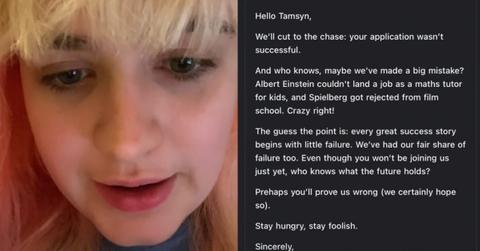 TikToker Worst Job Rejection Letter