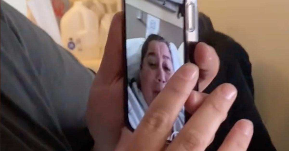 Arielle and her husband Facetimed with her mother-in-law after finding the stolen dog