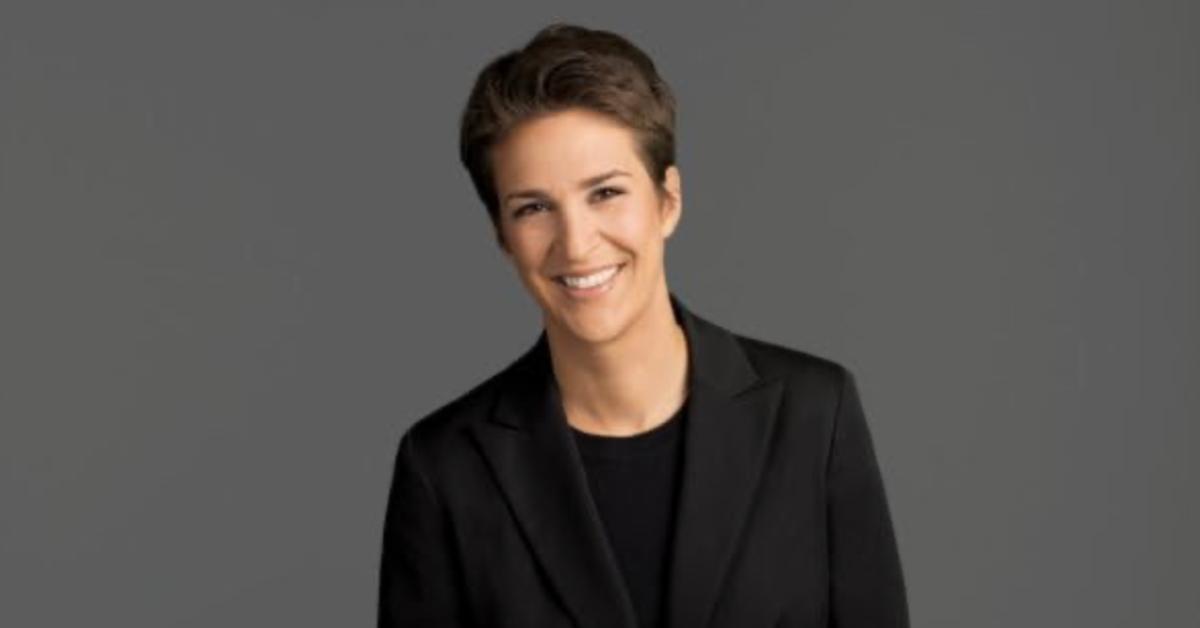 MSNC political analyst Rachel Maddow wearing all black.