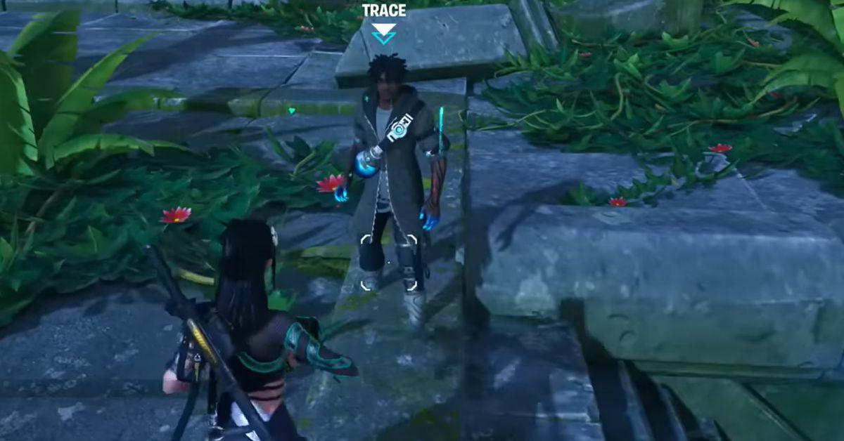 A player handing over the Prism to Trace in Fortnite.