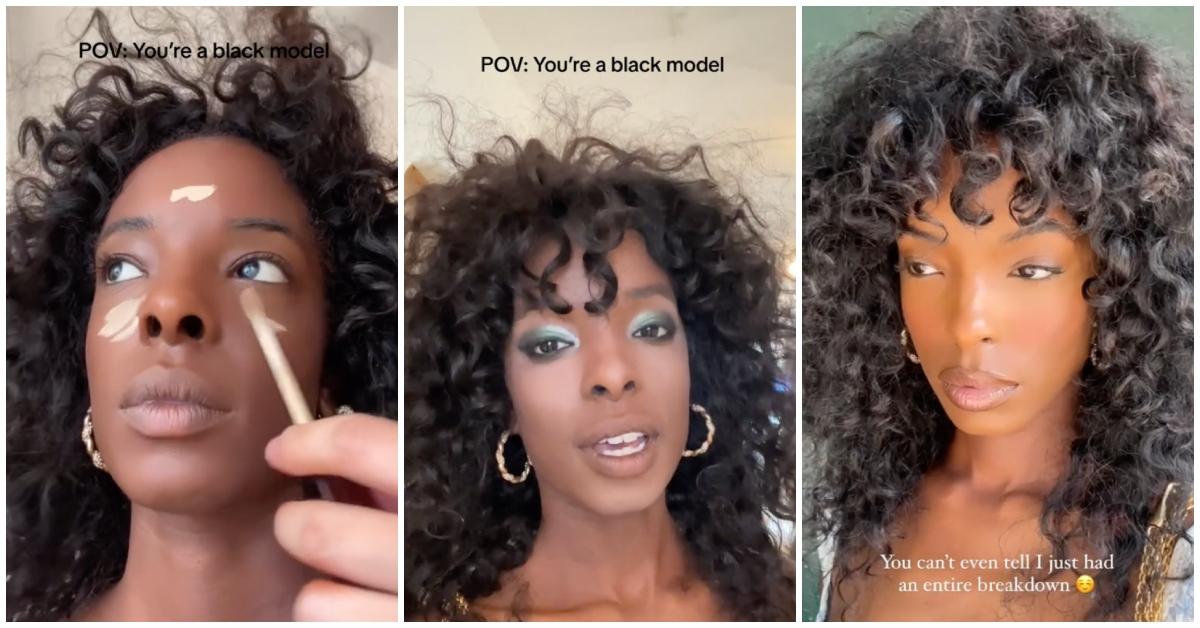 Black Model Redoes Makeup at Sephora for NYFW