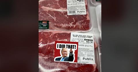 Trump “I Did That” Sticker Pops Up On Grocery Store