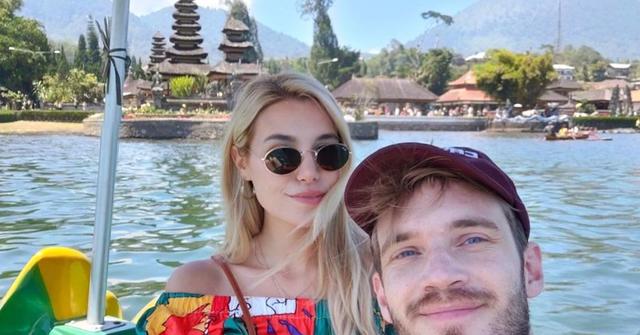 YouTuber PewDiePie with wife Marzia